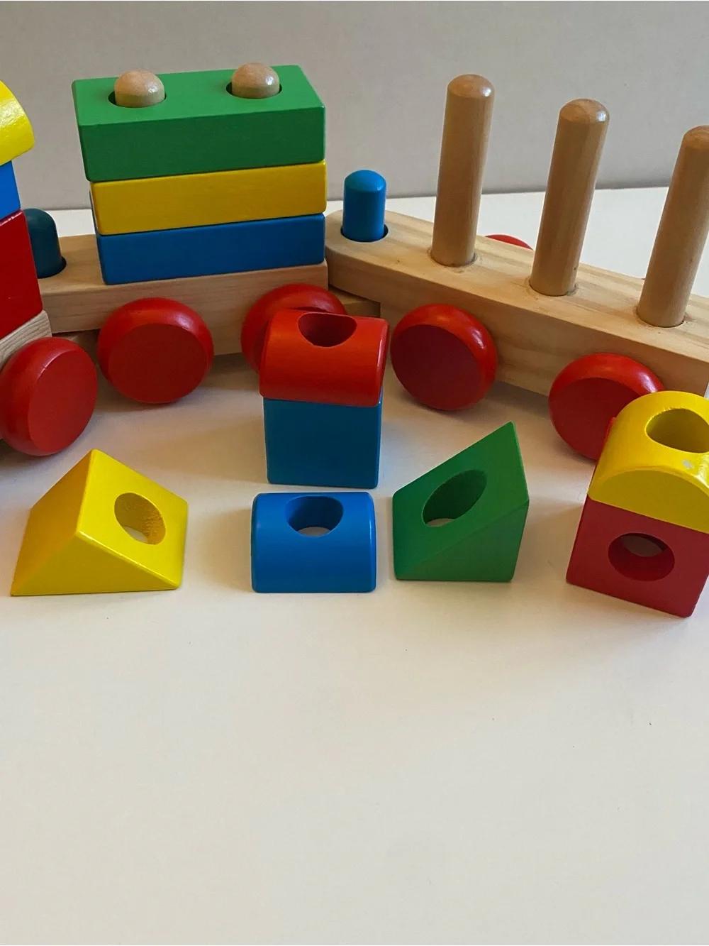 Melissa & Doug Classic Toy Wooden Colorful Stacking Train